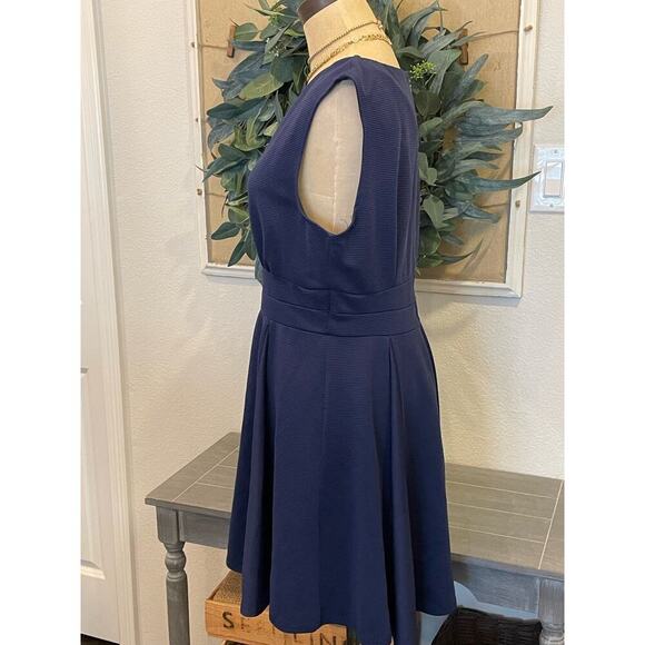 CLOSET Navy Ribbed A Line Dress Women's size 16 - Picture 3 of 9